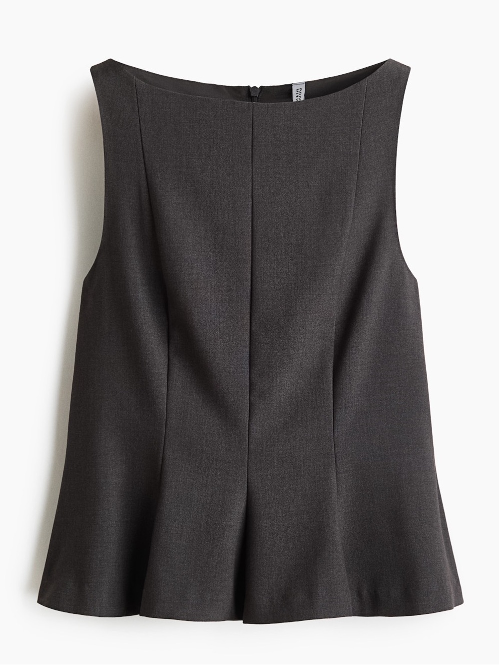 H&M Dark Gray Sleeveless Peplum Top